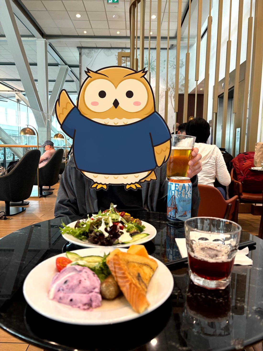 プライオリティ・パスで入った空港ラウンジでの軽食とドリンク